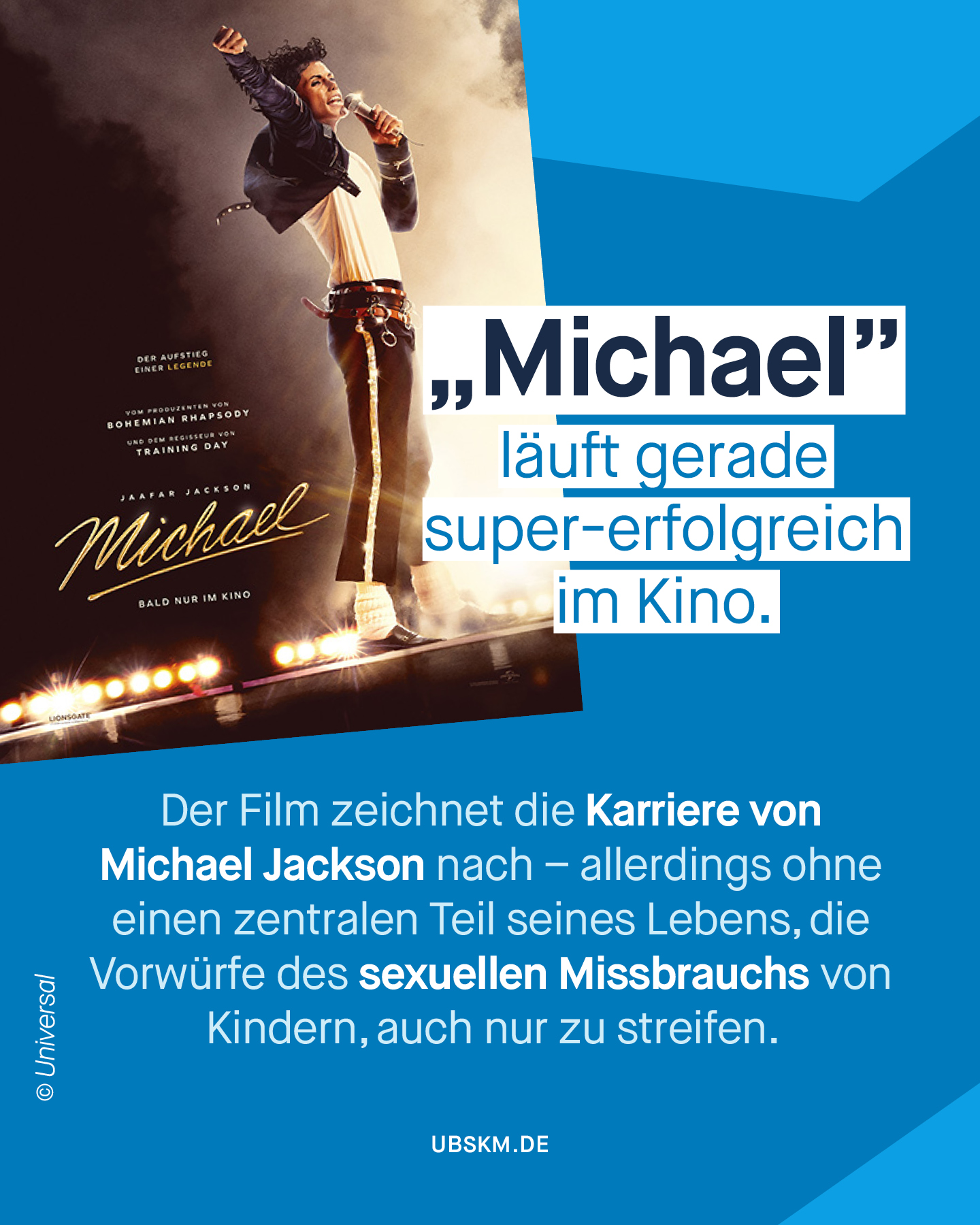 !B „Michael“ hat einen Rekordstart hingelegt: Der Kinofilm über Musiklegende Michael Jackson spielte am ersten Wochenende an den Kinokassen rund 217 Millionen Dollar ein.
Gleichzeitig gibt es viel Kritik an dem Film, der die Karriere von Michael Jackson zeigt – allerdings ohne einen zentralen Teil seines Lebens, die Vorwürfe des sexuellen Missbrauchs von Kindern, auch nur zu streifen. Jackson selbst und seine Familie beteuerten stets seine Unschuld, obwohl der Popstar einräumte, mit fremden Kindern ein Schlafzimmer geteilt zu haben.
Kann man das Leben eines Weltstars erzählen, ohne die schweren Vorwürfe gegen ihn zu erwähnen?
👇 Was meint ihr? Diskutiert bitte respektvoll in den Kommentaren.
#MichaelJackson #Michael #Popkultur #MissbrauchsBeauftragte #UBSKM