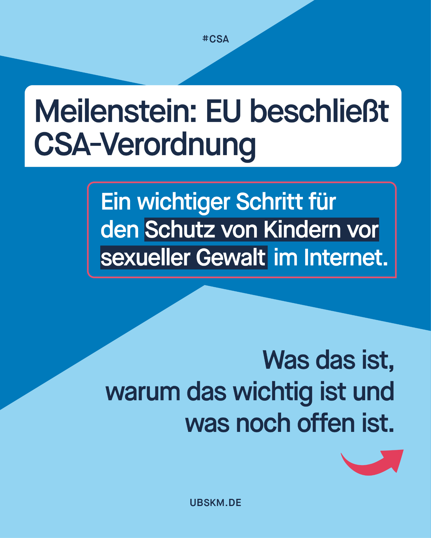 !B Neu & wichtig zum Schutz von Kindern im Netz!
Die EU arbeitet an einer Verordnung gegen sexualisierte Gewalt an Kindern im Internet – der CSA‑Verordnung. Sie soll helfen, Missbrauchsdarstellungen zu finden, zu melden und zu stoppen. Außerdem wird ein EU‑Zentrum zum Schutz von Kindern eingerichtet, in dem auch Betroffene mitreden können.
Wir freuen uns, dass es Fortschritte gibt. Aber es braucht verbindliche Pflichten für Plattformen und mehr Hilfe für Betroffene, damit Kinder wirklich geschützt sind.
👉 Swipe durch die Slides, um mehr zu erfahren!
Was haltet ihr von der CSA-Verordnung oder sogar der Chat-Kontrolle? Schreibt es uns in die Kommentare.
#MissbrauchsBeauftragte #CSAVerordnung #KinderSchützen #InternetSicherheit