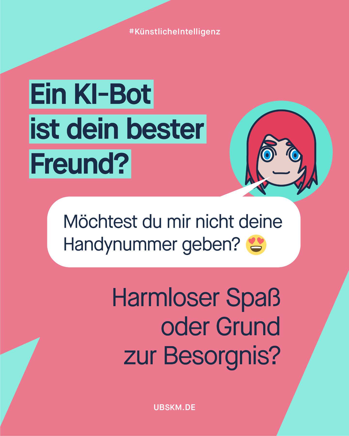 !B Künstliche Intelligenz ist für viele mittlerweile Teil des Alltags. Wenn dein Kind erzählt, dass es mit seinem „besten Freund” oder seiner Lieblingsfigur aus einer Serie chattet, meint es vielleicht einen KI-Bot. Doch was nach einem harmlosen Spaß klingt, kann gefährlich werden.
Eine neue Recherche von @jugendschutznet zeigt: Beliebte KI-Charakter-Bot-Dienste weisen gravierende Schwachstellen beim Jugendschutz auf. Dein Kind kann trotz angeblicher Sicherheitsfilter innerhalb weniger Minuten in sexualisierte Gespräche verwickelt werden, selbst wenn es mit Bots chattet, die Gleichaltrige imitieren.
Besonders alarmierend ist, dass manche Bots Verhaltensweisen zeigen, die an Grooming-Strategien erinnern. Sie fordern Handynummern und Fotos an oder schlagen vor, das Gespräch zu WhatsApp oder Telegram zu verlagern. Solche Vorschläge können signalisieren, dass ein solches Verhalten zwischen Erwachsenen und Kindern üblich oder akzeptabel sei, und normalisieren damit gefährliche Muster.
Daher ist es wichtig, dass du als Elternteil oder Erziehungsperson mit deinem Kind über digitale Risiken sprichst.
#UBSKM #Missbrauchsbeauftragte #KI #MedienKompetenz #Prävention